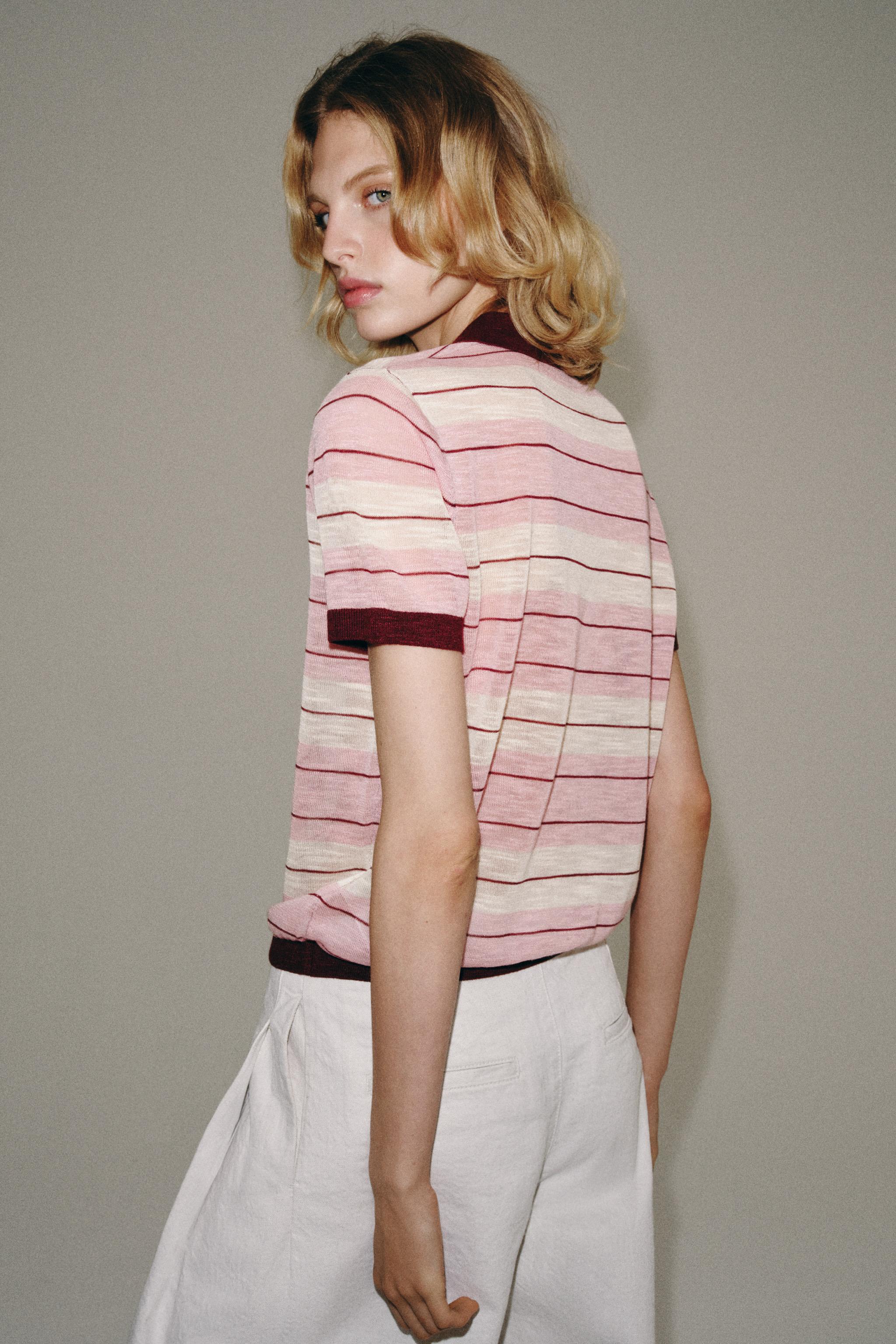 STRIPED KNIT POLO